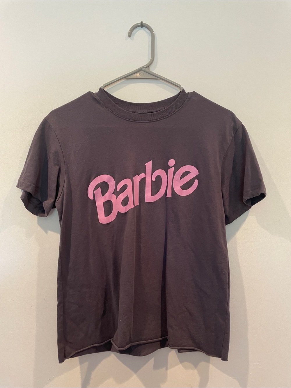 Barbie Gray Tee with Pink Logo